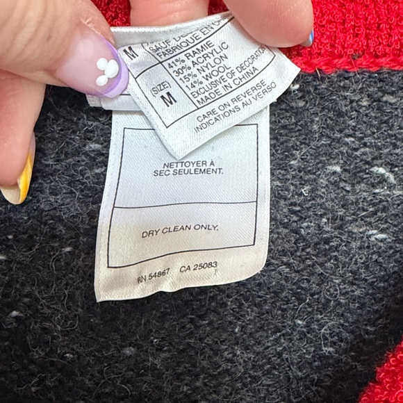 Vintage Disney Winnie the Pooh Winter Wool Blend Embroidered Zip Up Sweater - Picture 6 of 6